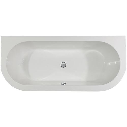 Acryl-Badewanne Charly 180 x 80 x 44/61cm weiss inkl. Schürze 61cm, Bodenlänge 143,5cm, 305 Liter