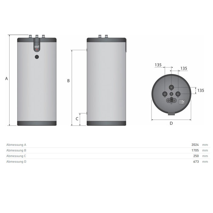 ACV Edelstahlspeicher Smart Line SL 420, mit Isolierung 50 mm PU grauweiß