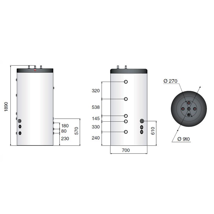 ACV Speicher Smart Line Multi Energy SLME 600, 100 mm Weichschaumisolierung