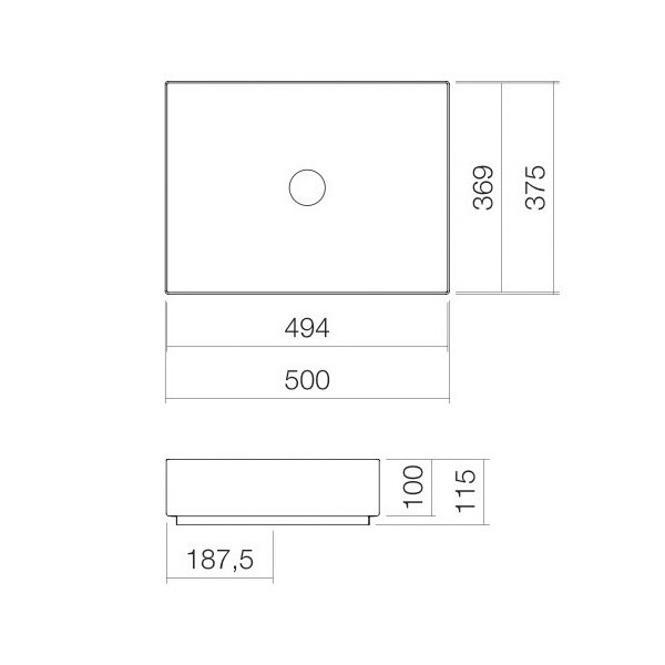 Alape Aufsatzbecken ME500 3212000 Weiß