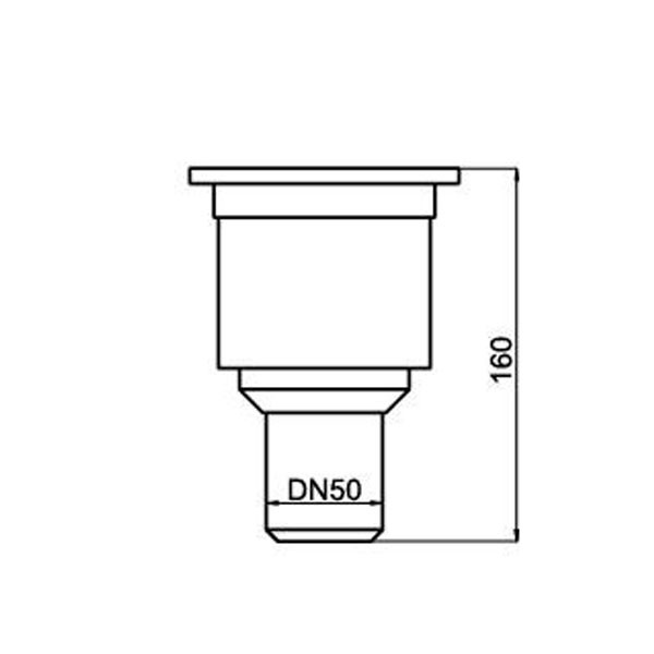 Bodenablauf senkrecht DN 50, Sperrwasserhöhe 50 mm Rahmenmaß 100x100x8,5 mm inkl. Rost aus Edelstahl