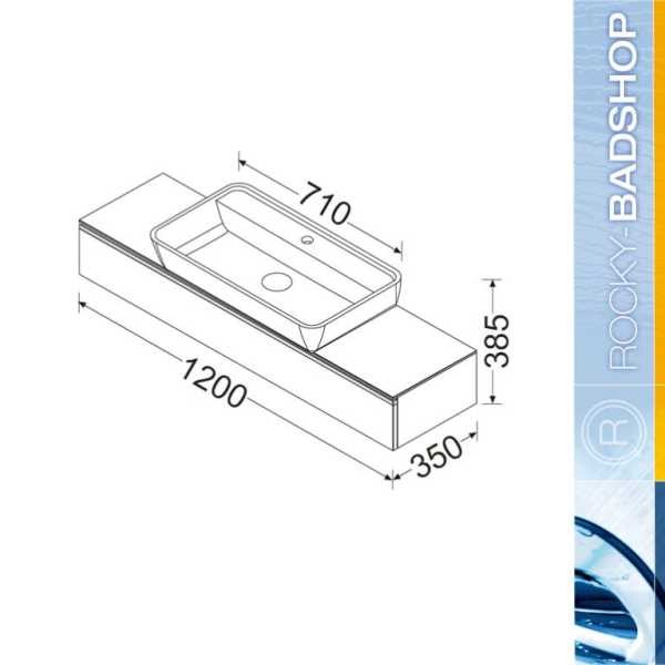 Burgbad Bel Aufsatzwaschtisch+Unterschrank sym. 1200 PG1  