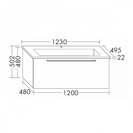 Burgbad Bel Keramik-Waschtisch+Unterschrank 1230 PG2  