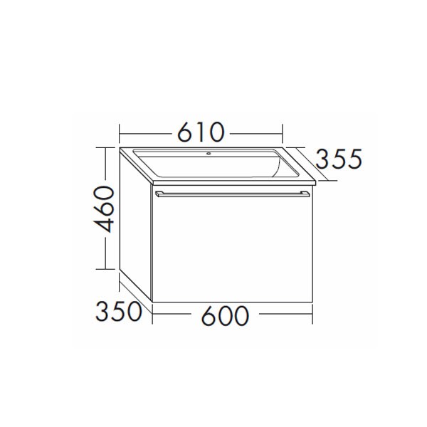 Burgbad Bel Mineralguss-Waschtisch+Unterschrank 610 PG1  