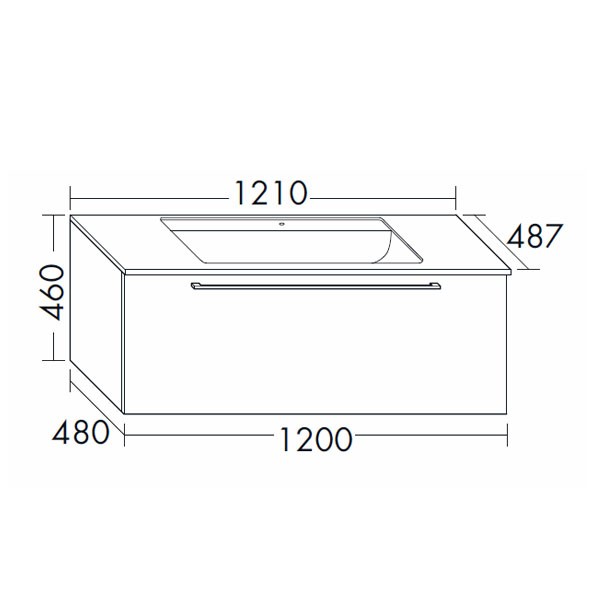 Burgbad Bel Mineralguss-Waschtisch+Unterschrank 1210 PG2  