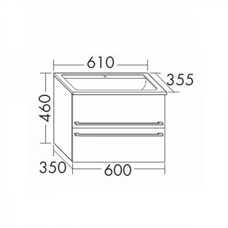 Burgbad Bel Mineralguss-Waschtisch+Unterschrank 610 PG2  