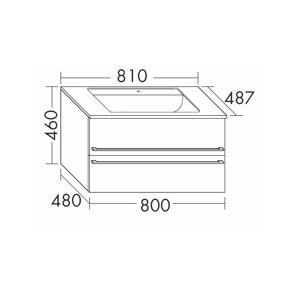 Burgbad Bel Mineralguss-Waschtisch+Unterschrank 810 PG2  