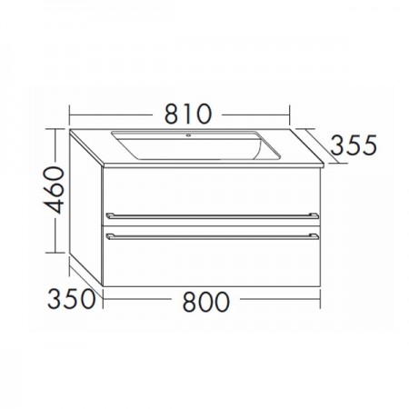 Burgbad Bel Mineralguss-Waschtisch+Unterschrank 810 PG2  