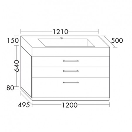 Burgbad Crono Mineralguss-Waschtisch+Unterschrank PG2  