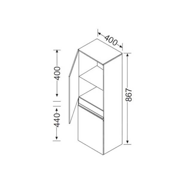 Burgbad kama Bel Halbhoher Schrank PG2 Thermoformfront  