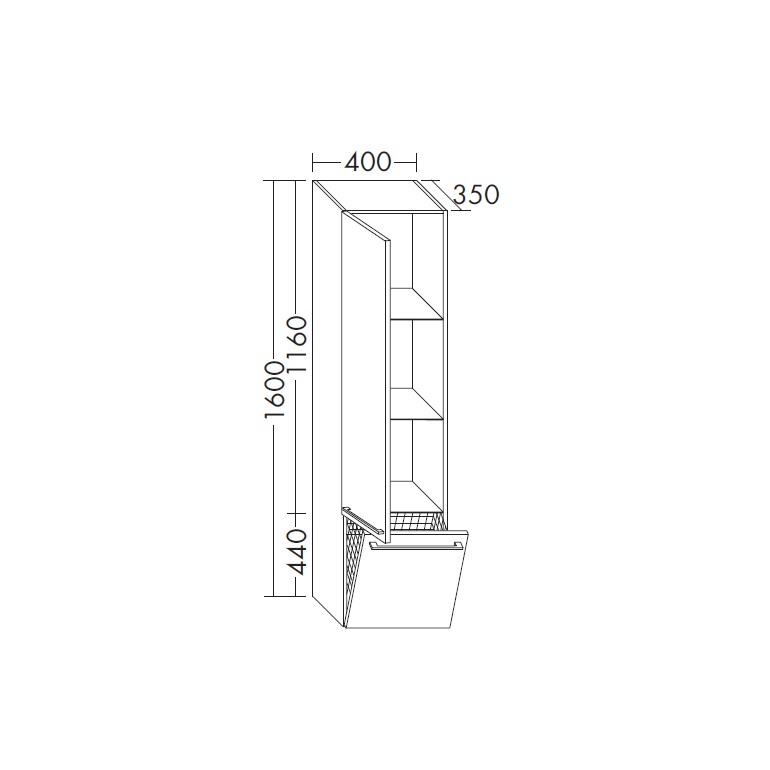 Burgbad kama Bel Hochschrank PG1 Melaminfront  