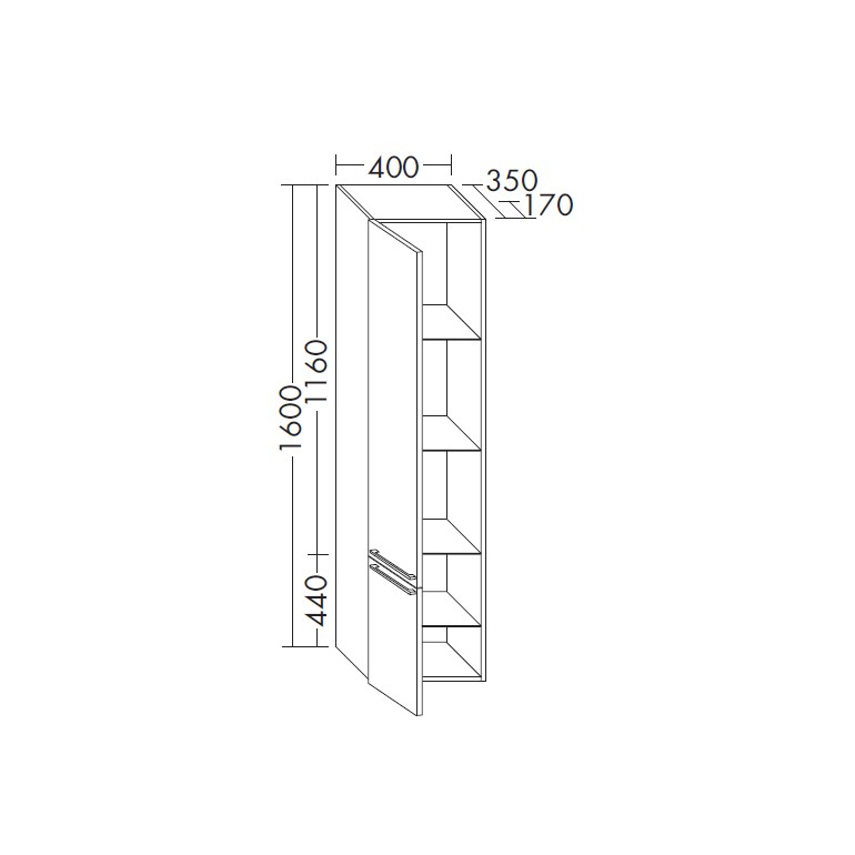 Burgbad kama Bel Hochschrank PG2 Thermoformfront  