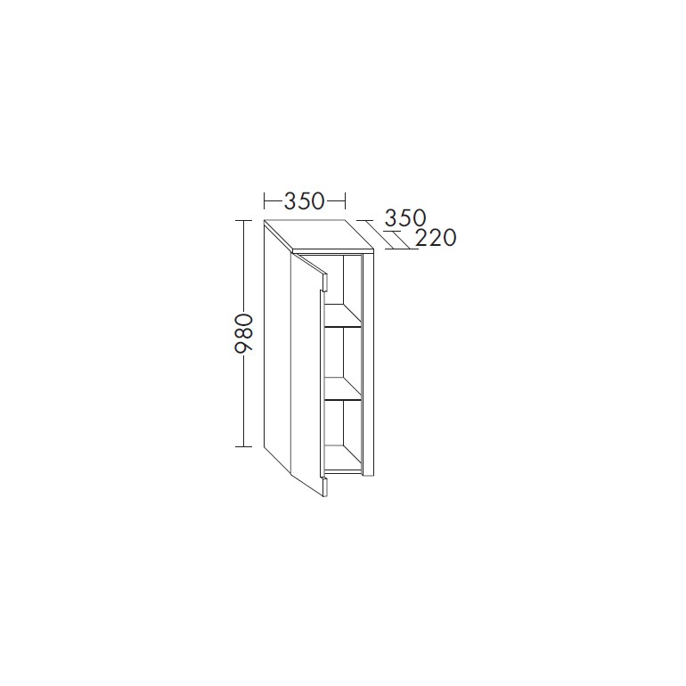 Burgbad kama Chiaro Halbhoher Schrank 980 mm Themofront
