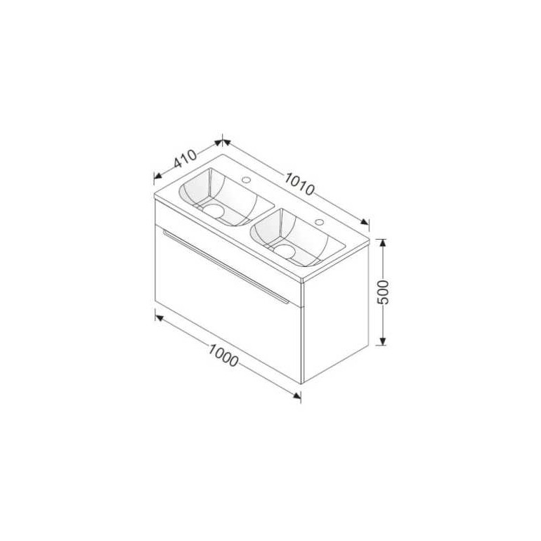 Burgbad kama Chiaro MG- Waschtisch + WT- Unterschrank 100 MG- Waschtisch + WT- Unterschrank 100