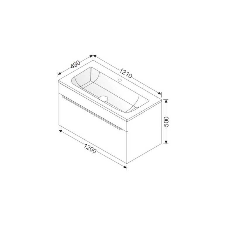 Burgbad kama Chiaro MG-Waschtisch + WT- Unterschrank 120  