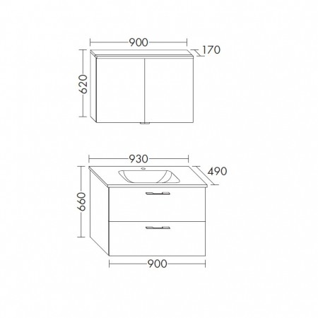 Burgbad Teno - for me Set 5.1 Spiegelschrank 930  