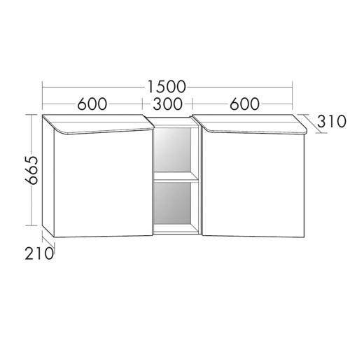 Burgbad Badu Spiegelschrank inkl. LED-Waschtischbeleuchtung, 5 W 1500 (SFUE150)