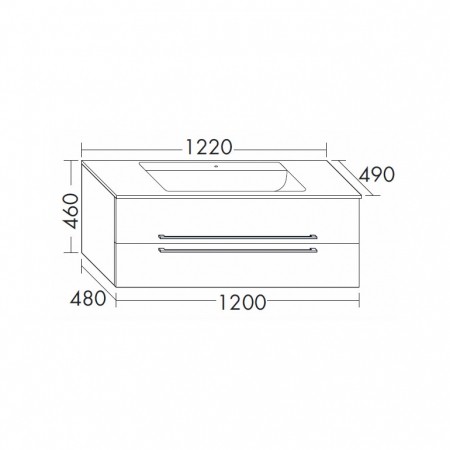 Burgbad Bel Glas-Waschtisch + Unterschrank 1220 PG1  