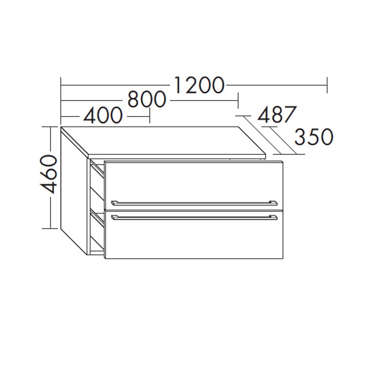 Burgbad Bel Unterschrank 800 x 487 mm PG3 Lackfront Hochglanz  