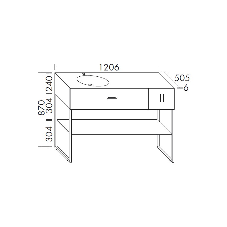 Burgbad Coco Mineralguss-Waschtisch+Waschtischunterschrank (SFHQ120) PG2