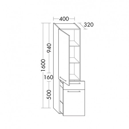 Burgbad Crono Hochschrank PG2  (HSGP040)