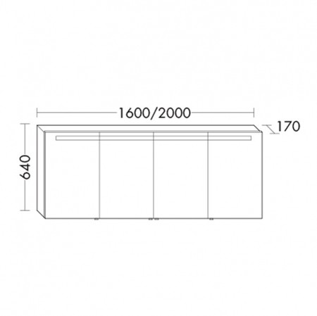 Burgbad Crono Spiegelschrank 2000 mit horiz. Beleuchtung PG2 Crono HGL