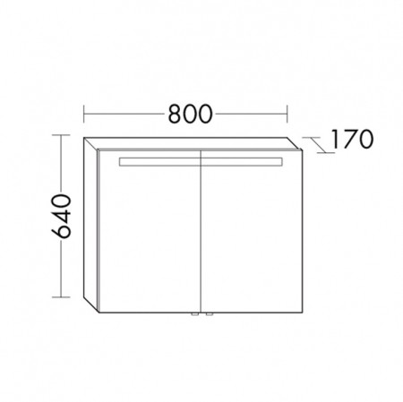 Burgbad Crono Spiegelschrank 800 mit horiz. Beleuchtung PG2  