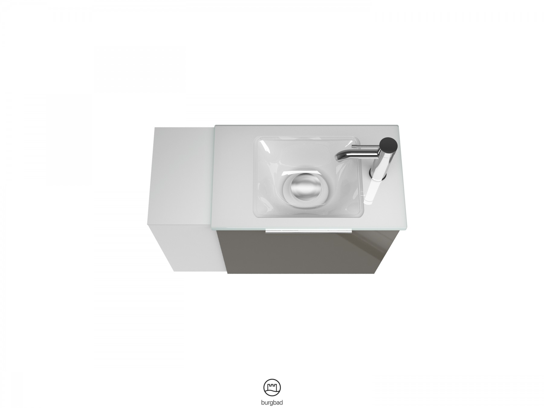 Burgbad Eqio Gästebad Glas-Waschtisch inkl. Waschtischunterschrank 710 (SFPH071)