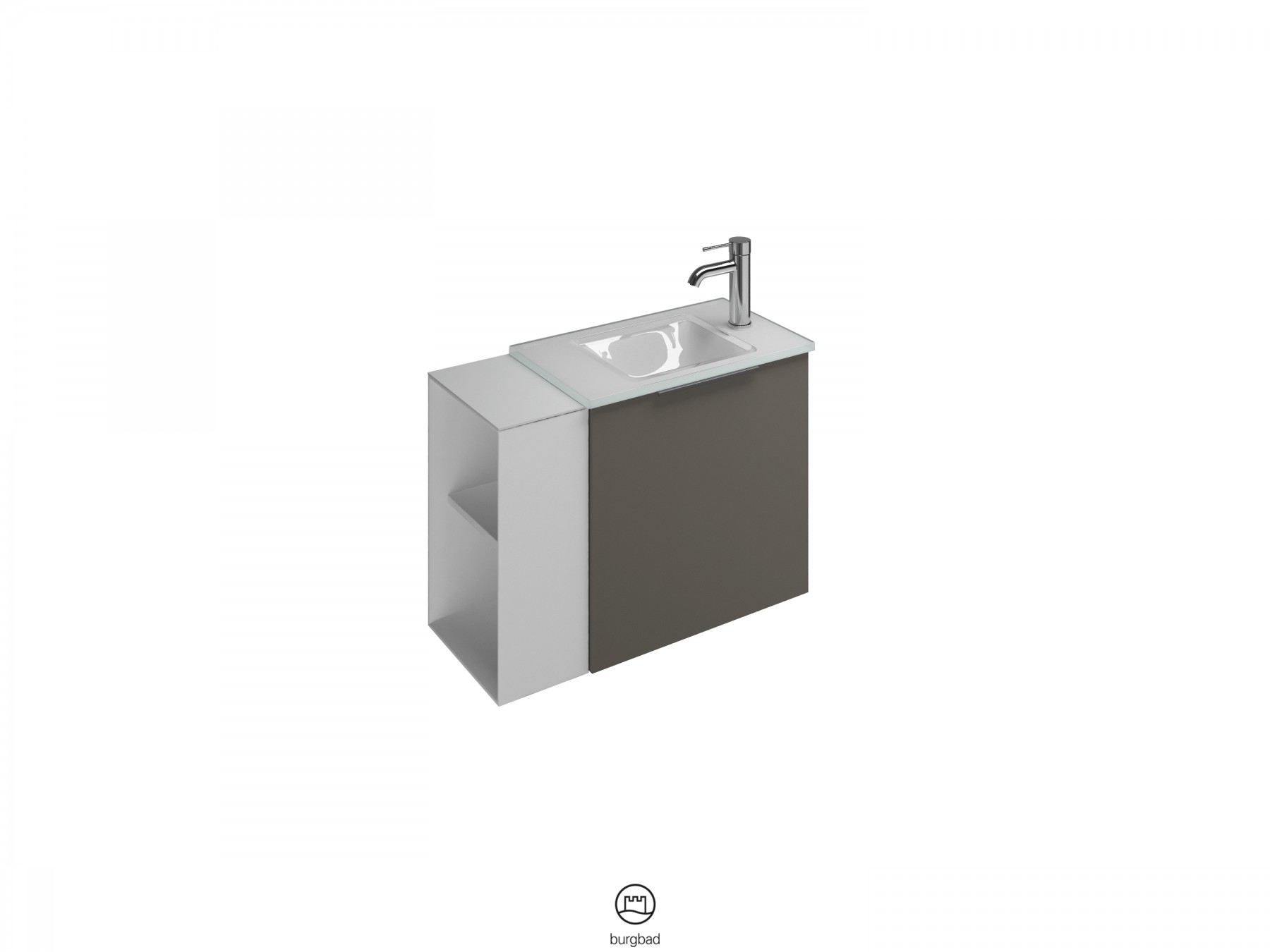 Burgbad Eqio Gästebad Glas-Waschtisch inkl. Waschtischunterschrank 710 (SFPH071)