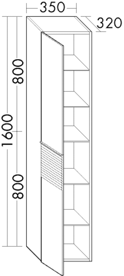 Burgbad Fiumo Hochschrank (HSLZ035)