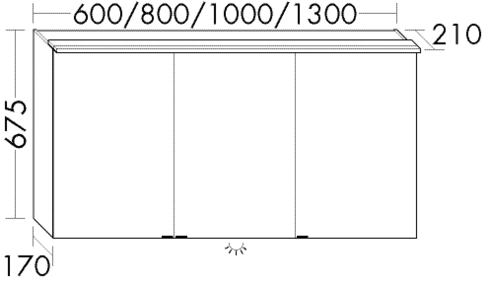 Burgbad Fiumo Spiegelschrank 1000 mit horizontaler LED-Beleuchtung(SPIZ100