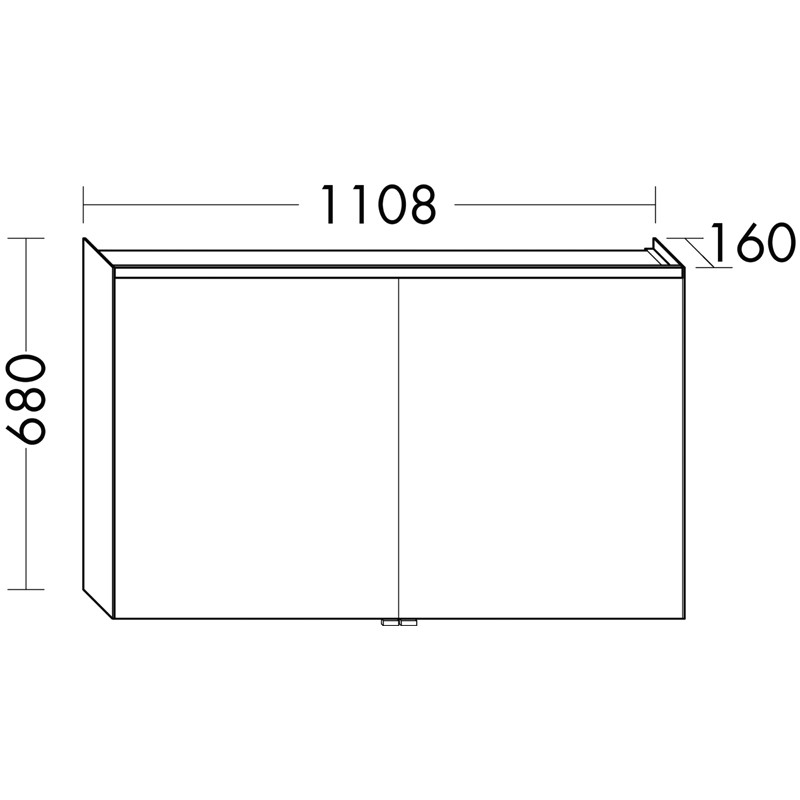 Burgbad Iveo Spiegelschrank mit horizontaler LED-Beleuchtung 1108 (SPHU110)