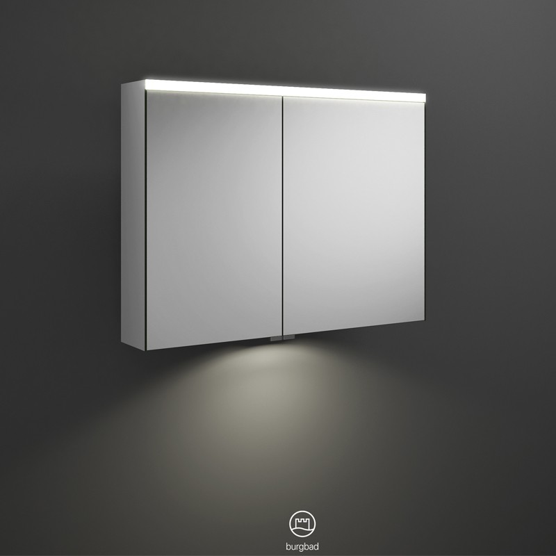 Burgbad Iveo Spiegelschrank mit horizontaler LED-Beleuchtung und LED-Waschplatzbeleuchtung (SPHY090)