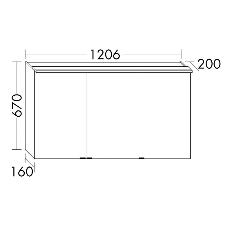 Burgbad Junit Spiegelschrank 1200 mit horizontaler LED-Aufsatzleuchte (SPIY120)