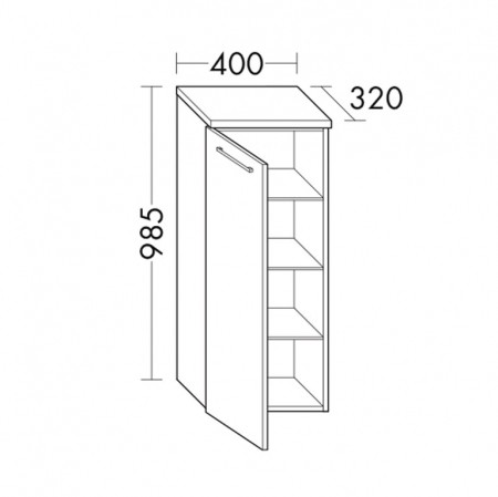 Burgbad kama Crono Halbhoher Schrank PG2 (SEUN040)