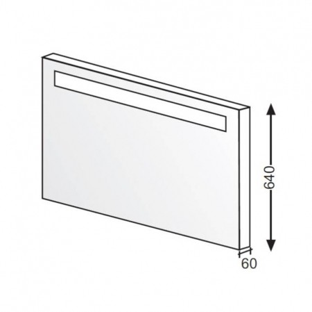 Burgbad kama Crono Spiegel m. horiz.Bel. PG1 640 mm Crono Matt