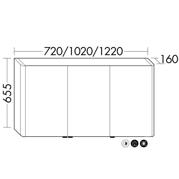 Burgbad Lavo 2.0 Spiegelschrank mit vertikaler LED-Beleuchtung(SPOV102)