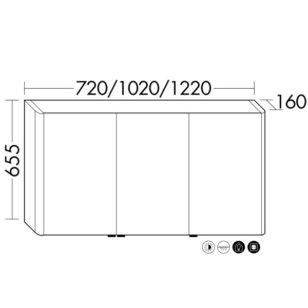 Burgbad Lavo 2.0 Spiegelschrank mit vertikaler LED-Beleuchtung(SPOW122)