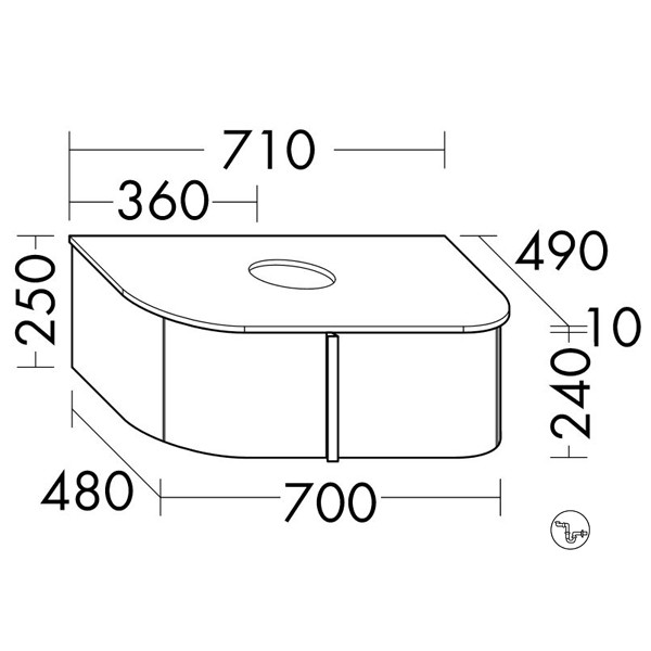 Burgbad Lavo 2.0 Waschtischunterschrank inkl. Konsolenplatte passend zu Aufsatzwaschtisch(SFZU071)
