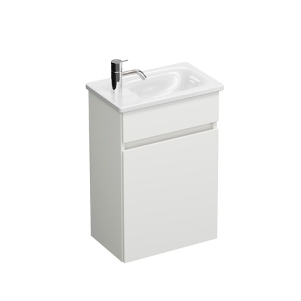 Burgbad Lin20 Gästebad Keramikwaschtisch + Unterschrank PG1 