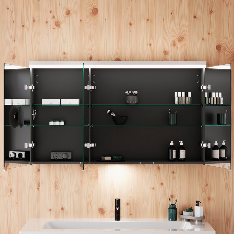Burgbad Lin20 Spiegelschrank 120 (SPQL120) PG2 Acrylfront/Mehrfachlackierung Matt