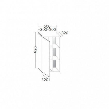 Burgbad Orell Halbhoher Schrank mit LED-Beleuchtung PG1  (UHUA050)