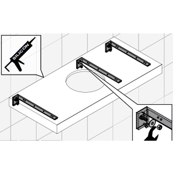 Burgbad rc40 System Konsolenplatte Massivholz 220 (WPDR220)