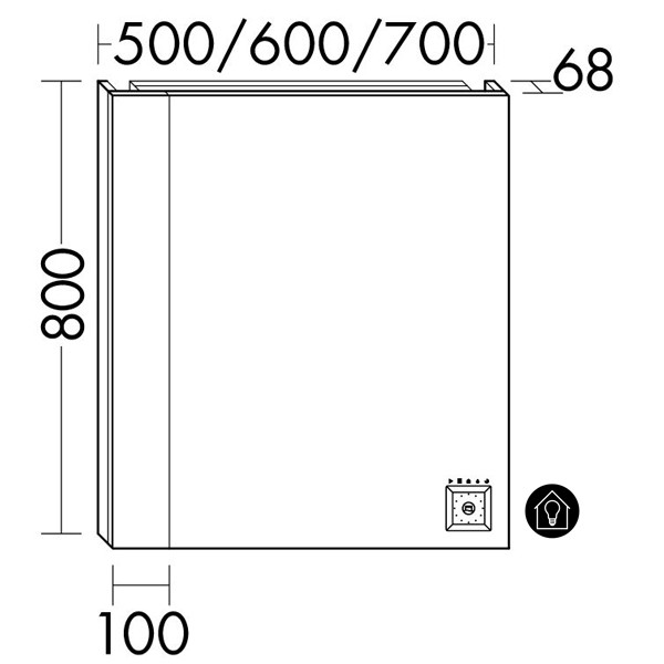 Burgbad rl40 Room Light Spiegel/Leuchtspiegel mit LED-Flächenbeleuchtung und Lichtsteuerung inkl. Deckenbeleuchtung(SIJC050)(Typ-Nr. alt:SP216)