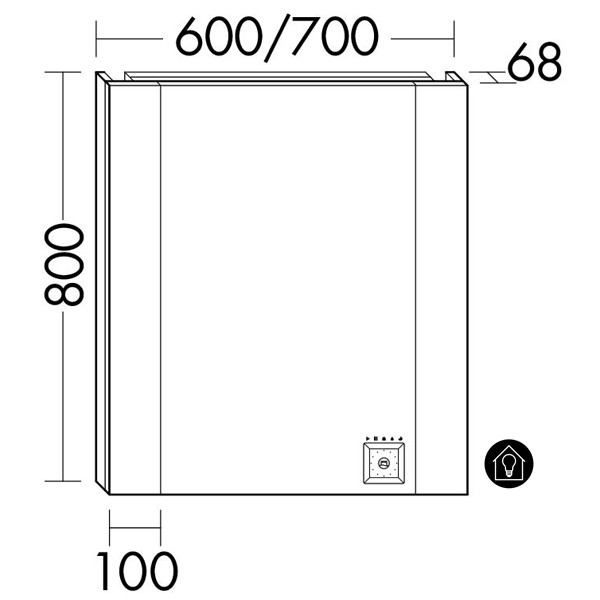 Burgbad rl40 Room Light Spiegel/Leuchtspiegel mit LED-Flächenbeleuchtung und Lichtsteuerung inkl. Deckenbeleuchtung(SIJD070)(Typ-Nr. alt:SP217)