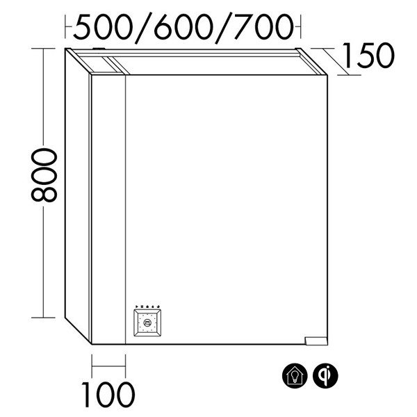 Burgbad rl40 Room Light Spiegelschrank mit LED-Flächenbeleuchtung und Lichtsteuerung inkl. Deckenbeleuchtung(SPOL050)(Typ-Nr. alt: SS256) PG1