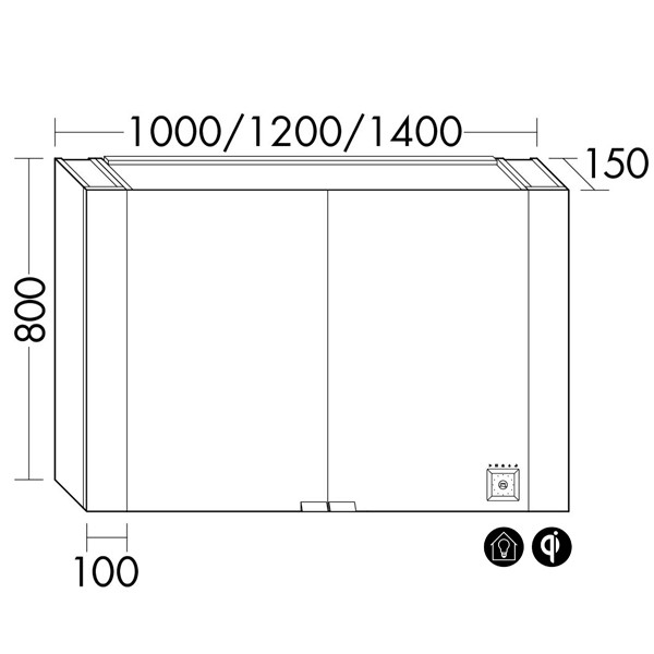 Burgbad rl40 Room Light Spiegelschrank mit LED-Flächenbeleuchtung und Lichtsteuerung inkl. Deckenbeleuchtung(SPOQ120)(Typ-Nr. alt: SS258) PG2