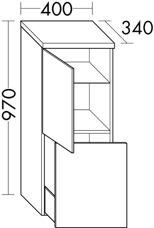 Burgbad Sinea 2.0 Halbhoher Schrank (UHIC04T) PG2