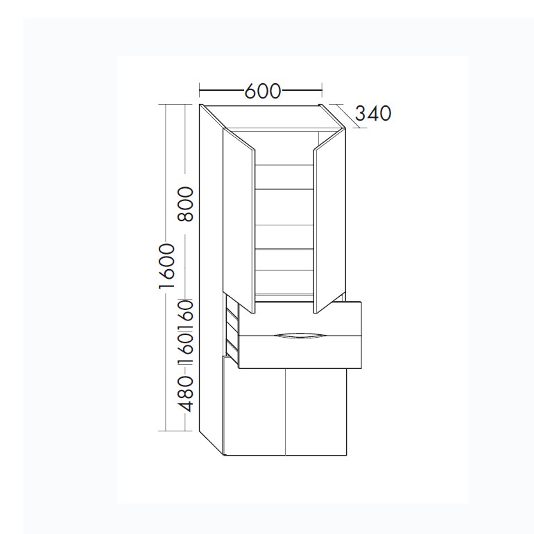 Burgbad Sinea 2.0 Hochschrank (HSIN060) PG2