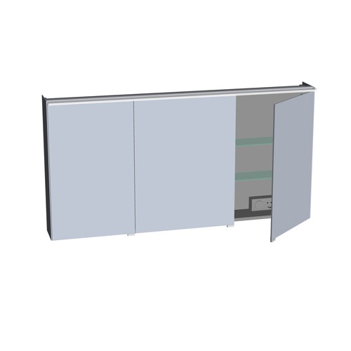 Burgbad Yumo Set 1320 mit LED-Waschtischbeleuchtung und Glaselement PG1 (SFLC132)
